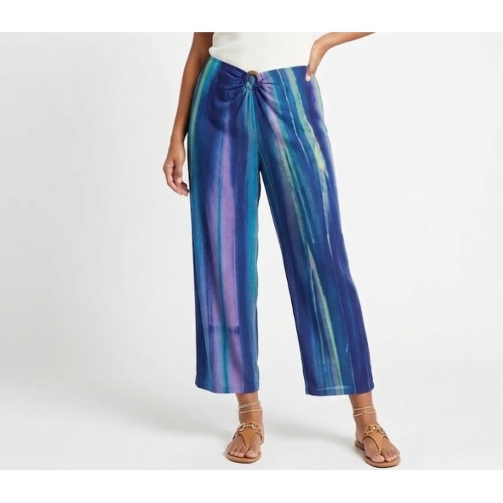Victoria's Secret Blue Semi Sheer Soft Stretch Pull-on Pants‎ Large